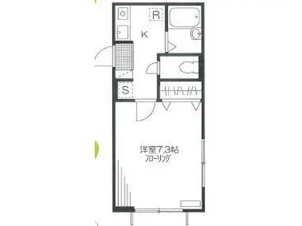 PALFINECUBE(1K/2階)の間取り写真