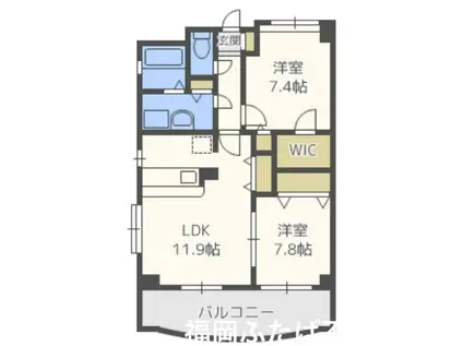 アム・フルッス(2LDK/4階)の間取り写真