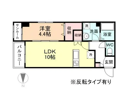 インターハイツ(1LDK/2階)の間取り写真