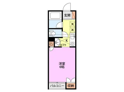 SAJA91 A(1K/1階)の間取り写真