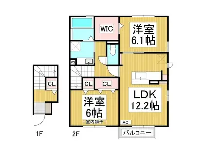 クレイン和(2LDK/2階)の間取り写真