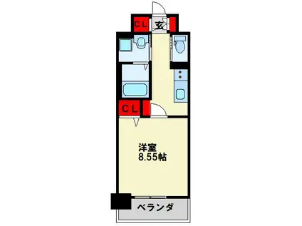 LEGENDTSUTSUI(1K/3階)の間取り写真