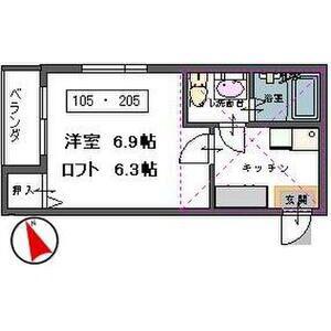 KSPACE文化町(1K/2階)の間取り写真