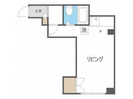 ハイツ鈴木(ワンルーム/2階)の間取り写真