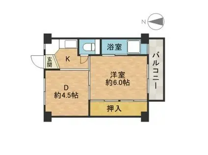 ビレッジハウス高田(1DK/3階)の間取り写真