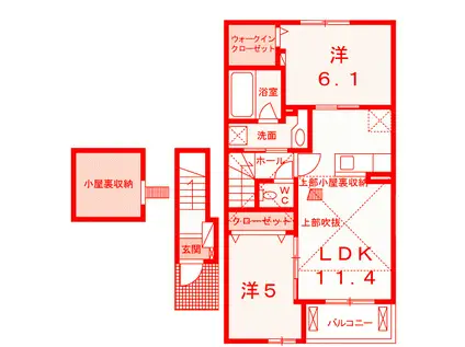 プラッツフォンフレイデ(2LDK/2階)の間取り写真