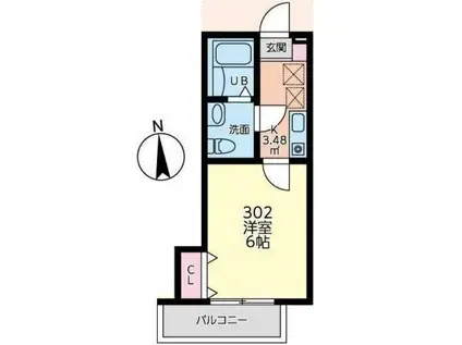 CASAMOMA中野島(1K/3階)の間取り写真