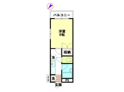 アベニール(1K/1階)の間取り写真