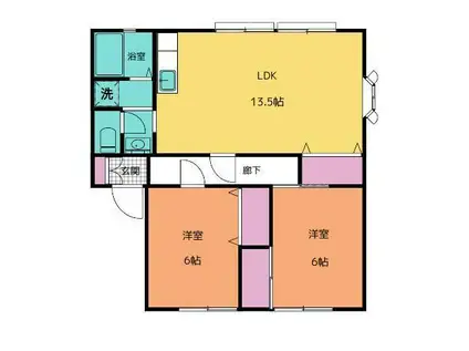 サンビレッジ21 A・B(2LDK/1階)の間取り写真