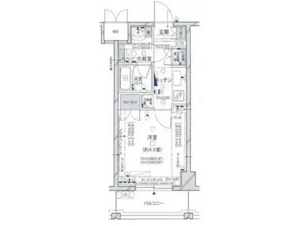 パレステュディオ代々木(1K/3階)の間取り写真