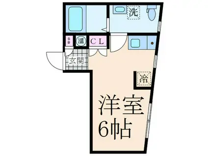 LA TOUR(ワンルーム/1階)の間取り写真