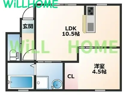 LEA NALU加納(1LDK/1階)の間取り写真