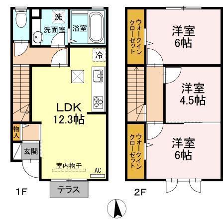 クイーンズヴィラIV(3LDK/1階)の間取り写真
