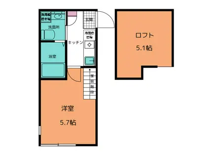 マ・ピエス岡上(1K/1階)の間取り写真