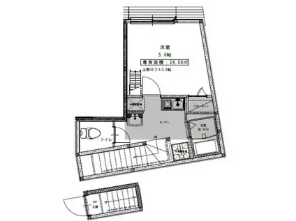 BRILLIANT(1K/2階)の間取り写真