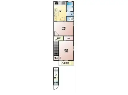 福井ハイツ(2DK/1階)の間取り写真