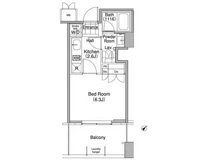 コンフォリア東池袋ウエスト(1K/5階)の間取り写真