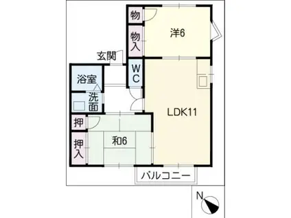 クレセント(2LDK/1階)の間取り写真