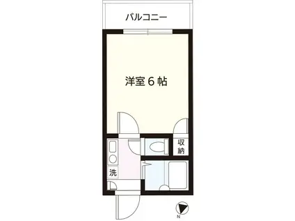 セントリバーハイム(1K/2階)の間取り写真