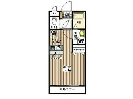 グレイスヴィラ(ワンルーム/3階)の間取り写真