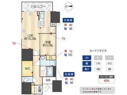 ズーム信濃町(1LDK/2階)の間取り写真