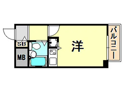 ペイサージュサンコー(ワンルーム/11階)の間取り写真