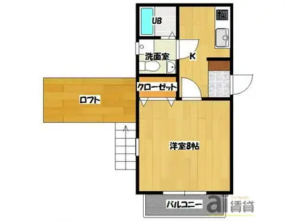 アメリカンリバティー所沢13(1K/1階)の間取り写真