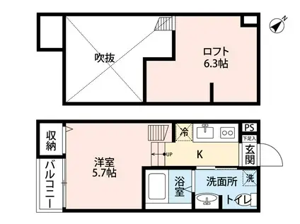 ラヴィータ長瀬(ワンルーム/1階)の間取り写真