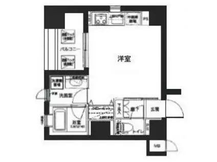 ザ・プレミアムスイート高田馬場(ワンルーム/15階)の間取り写真