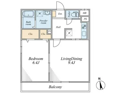 NRAY RESIDENCE(1LDK/4階)の間取り写真