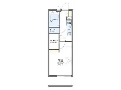 レオパレスヴィクトワール(1K/1階)の間取り写真