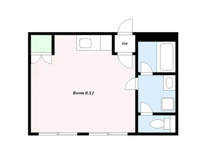 自由が丘アルジャンポルト(ワンルーム/1階)の間取り写真