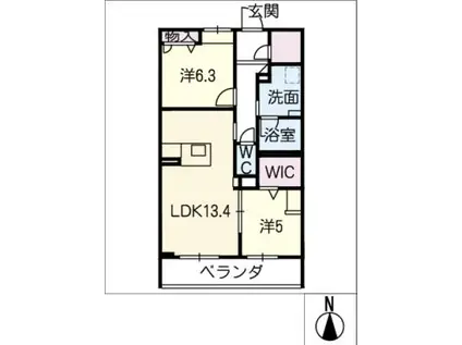 マ・サンテラス相生山(2LDK/1階)の間取り写真