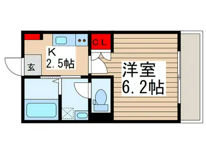 アンビエンテ武蔵藤沢(1K/3階)の間取り写真
