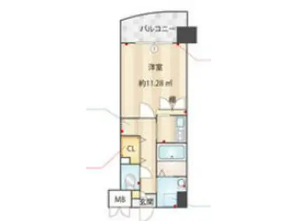 サムティ筥崎宮前(1K/1階)の間取り写真