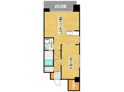 シャトル21(1LDK/4階)の間取り写真