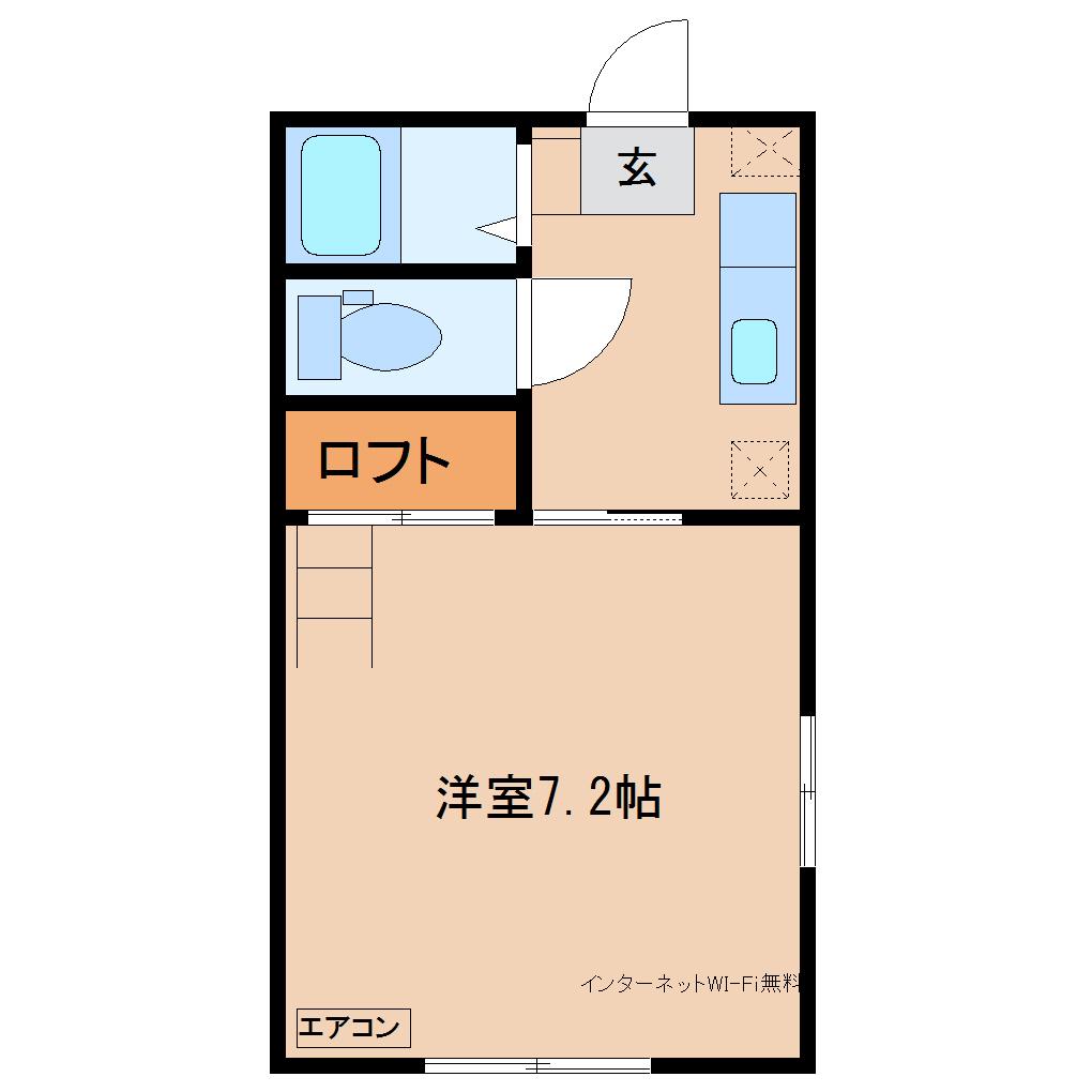 グランコート婦中(1K/1階)の間取り写真
