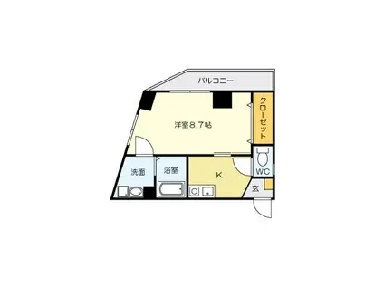 矢島ビル(1K/5階)の間取り写真