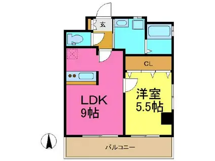 アネックスM&K(1LDK/2階)の間取り写真