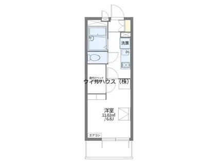 レオパレスレグルス八幡(1K/4階)の間取り写真