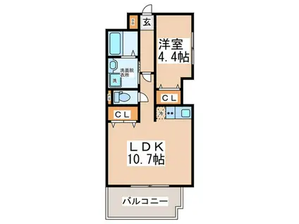 ブリリアントコートLALLURE(1LDK/6階)の間取り写真