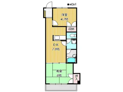 メゾンYK(2LDK/3階)の間取り写真