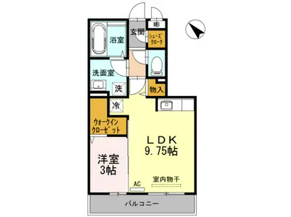D-ROOM五福(1LDK/2階)の間取り写真