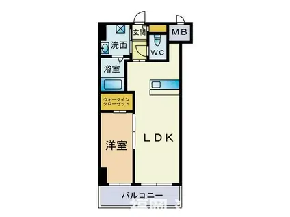 サリナス大名 弐番館(1LDK/4階)の間取り写真
