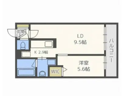 ファクター学園前(1LDK/3階)の間取り写真