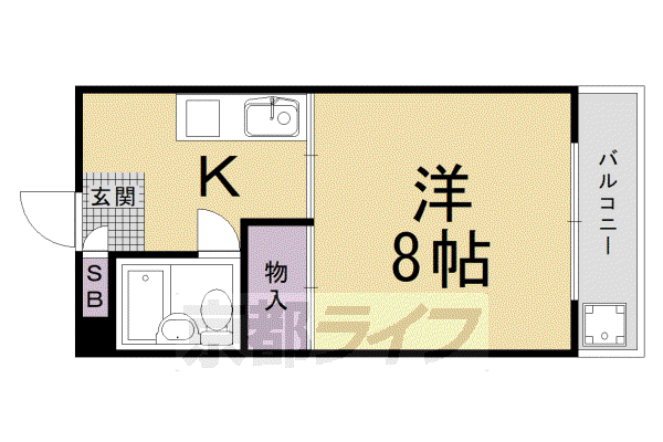 シルクハウスII(1K/3階)の間取り写真