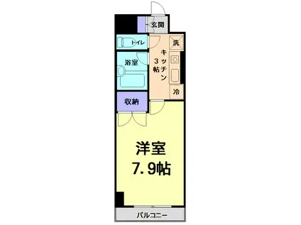 ジュネス・ドミール2000(1K/3階)の間取り写真