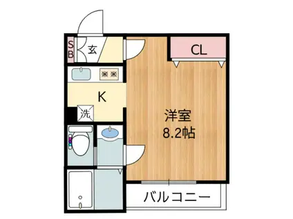 キャンバス(1K/3階)の間取り写真