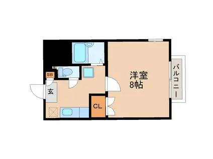 グランディア南仙台(1K/4階)の間取り写真