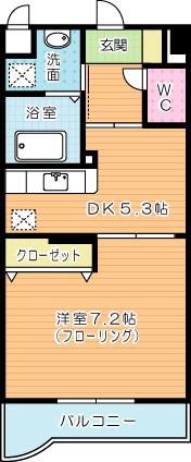 ベル・クール(1DK/1階)の間取り写真